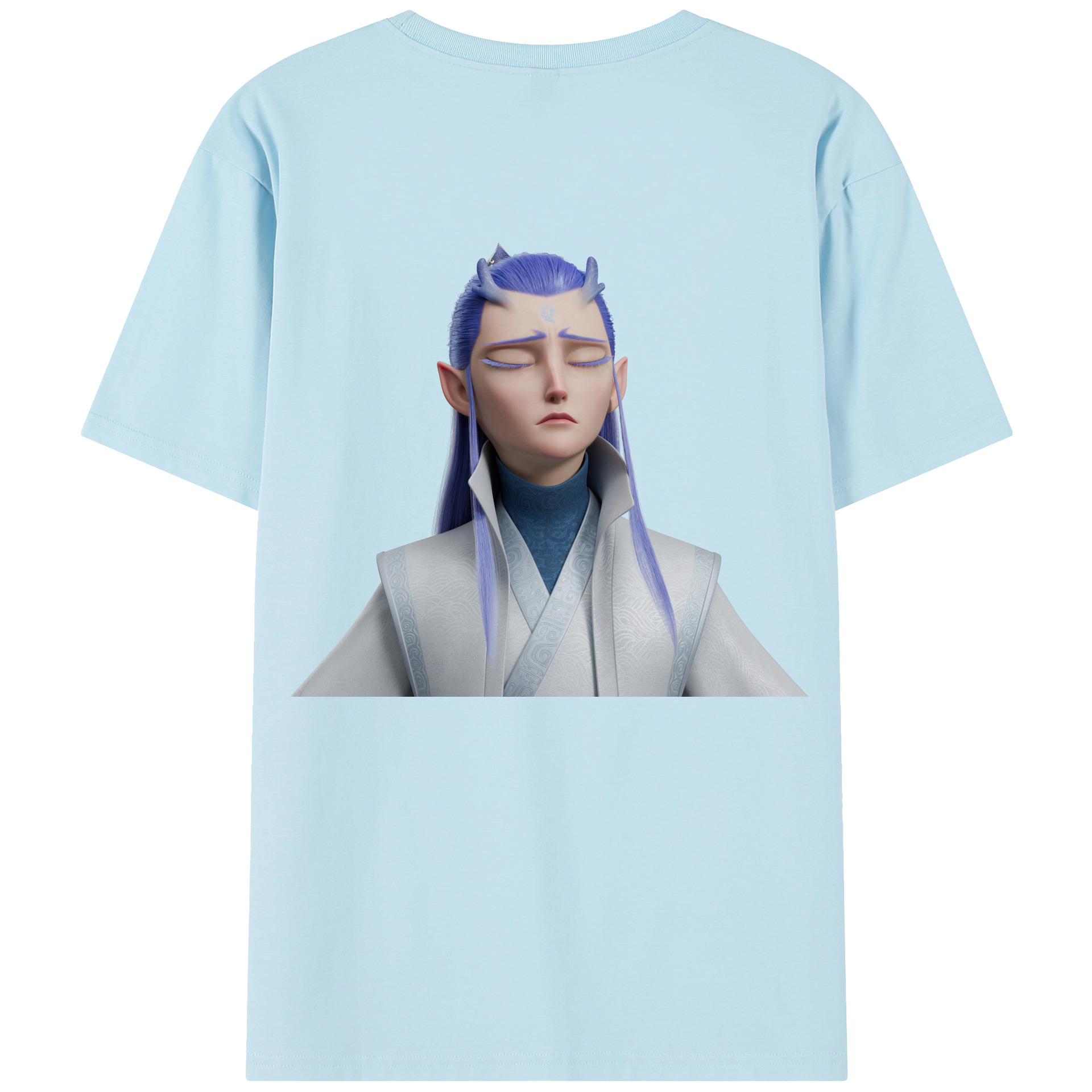 （画像用） Ne Zha 2 ナタ 魔童の大暴れ 綿100％半袖Tシャツ（背面プリント）